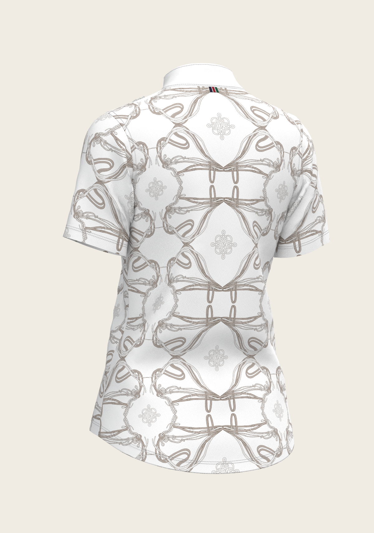 Espoir - Short Pleated Roped Bridles on White Short Sleeve Show Shirt