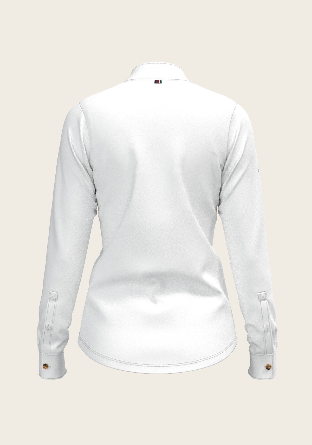 Espoir - White Long Pleated Long Sleeve Sleeve Show Shirt