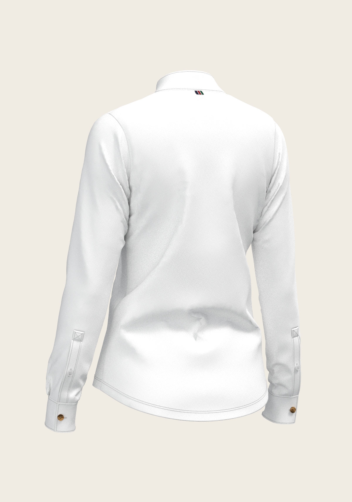 Espoir - White Long Pleated Long Sleeve Sleeve Show Shirt