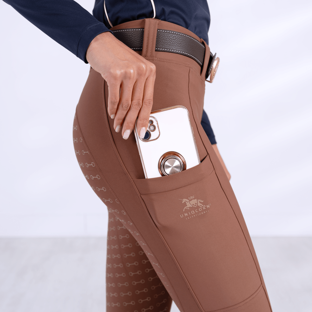 Uniqcorn Exceptionnel Hybrid Equestrian Breeches "Caramelized" - Full Seat