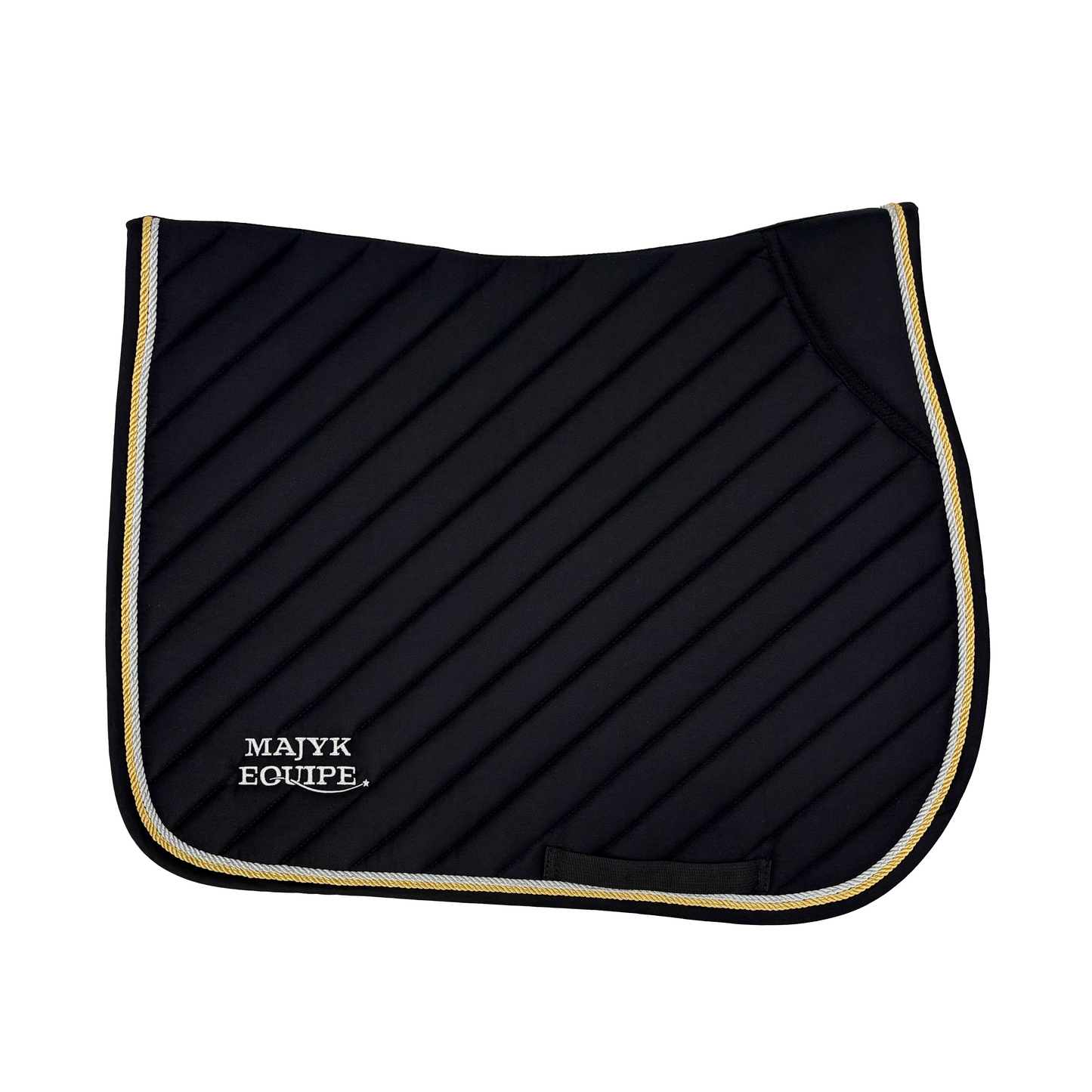 Majyk Equipe - Black Cotton Oblique Euro Saddle Pad