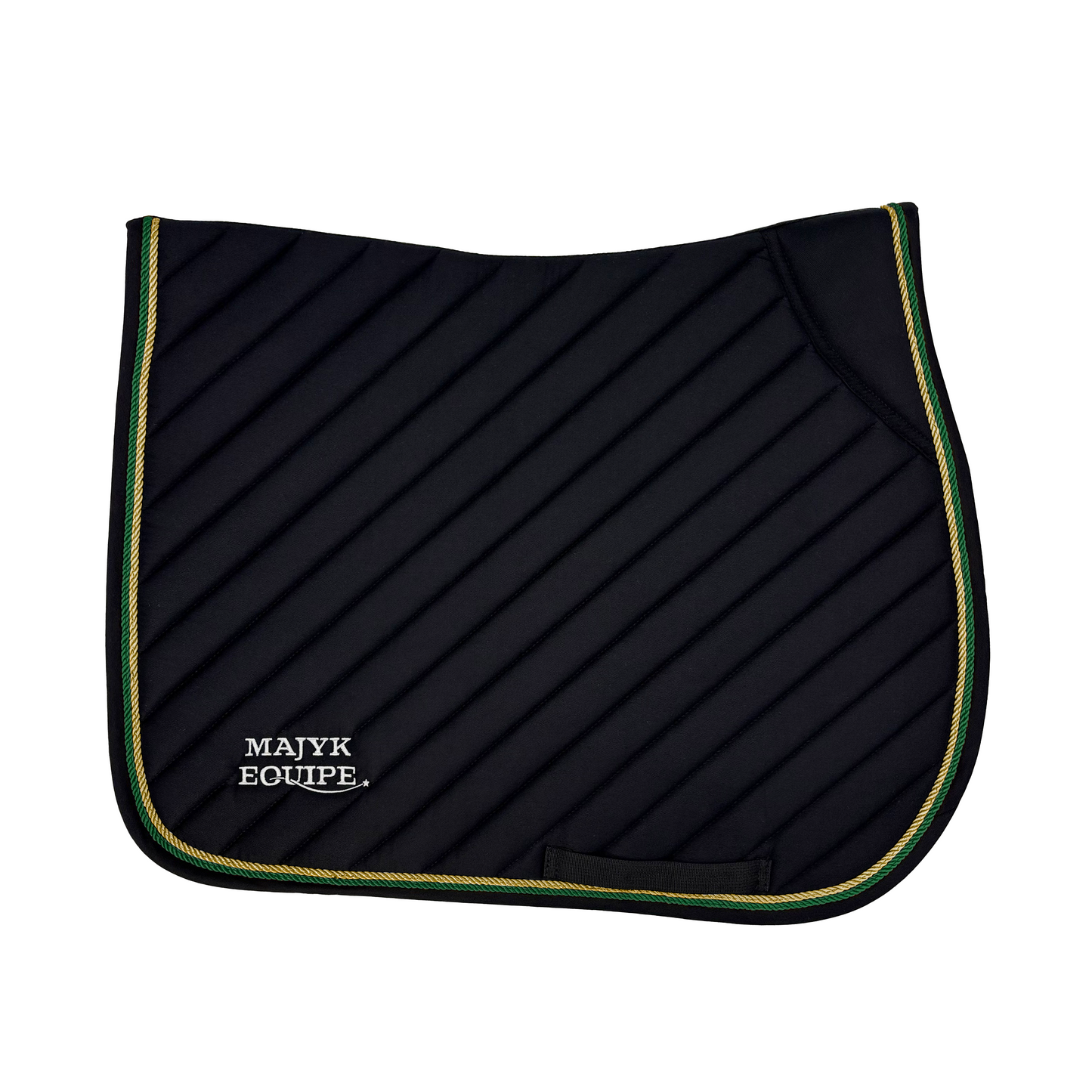 Majyk Equipe - Black Cotton Oblique Euro Saddle Pad
