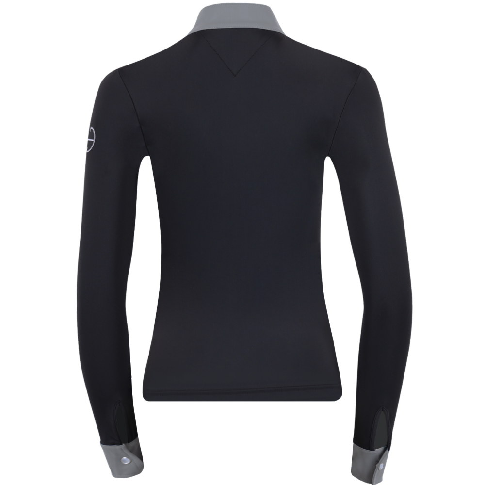 Halter Ego - Roxana - Black & Luxe Gray Long Sleeve Riding Shirt