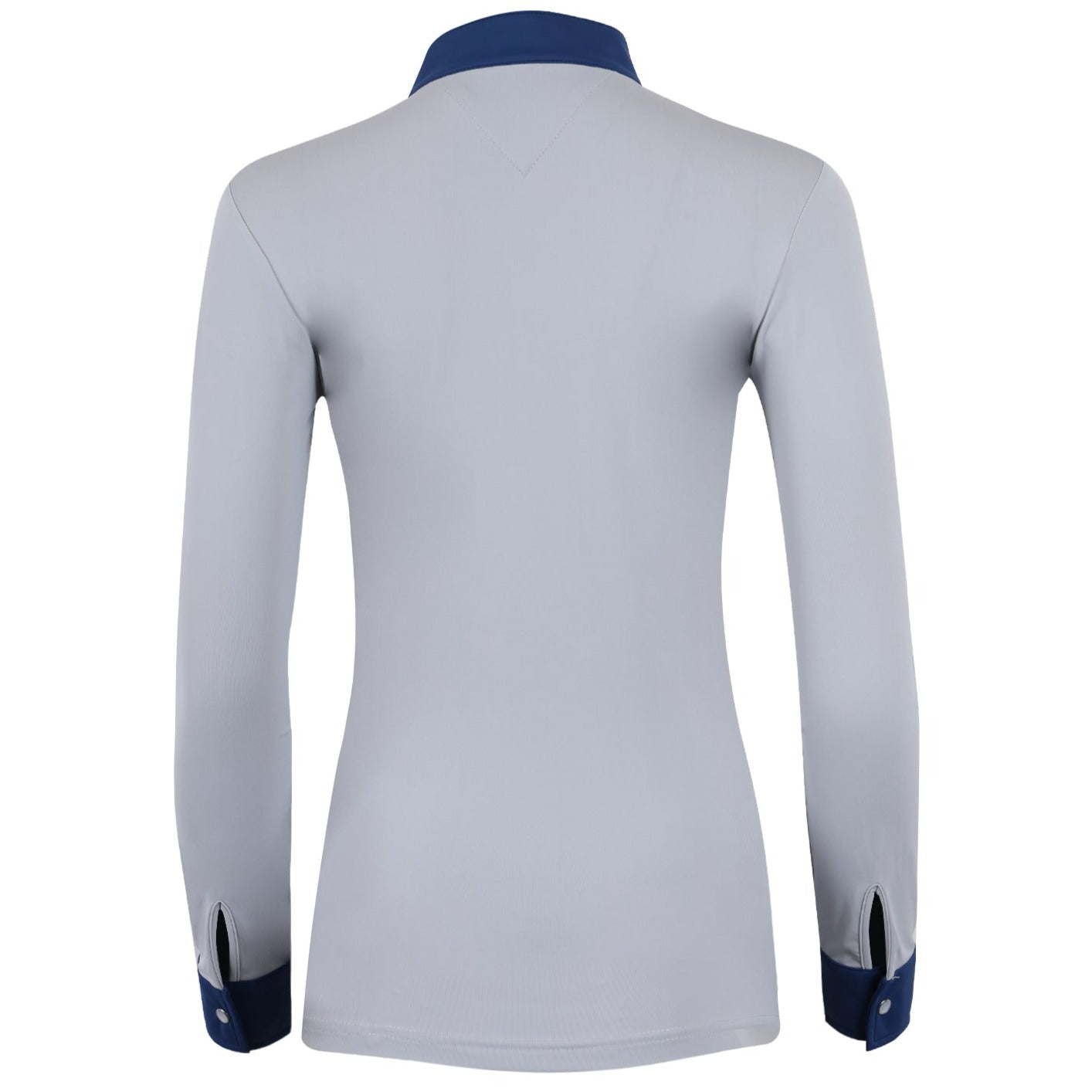 Halter Ego - Roxana - French Gray & Cadet Blue Long Sleeve Riding Shirt