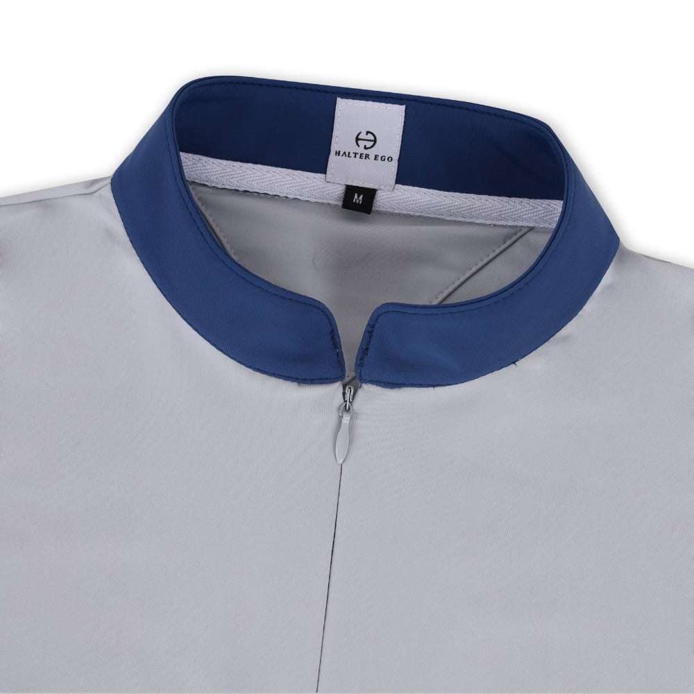 Halter Ego - Roxana - French Gray & Cadet Blue Long Sleeve Riding Shirt