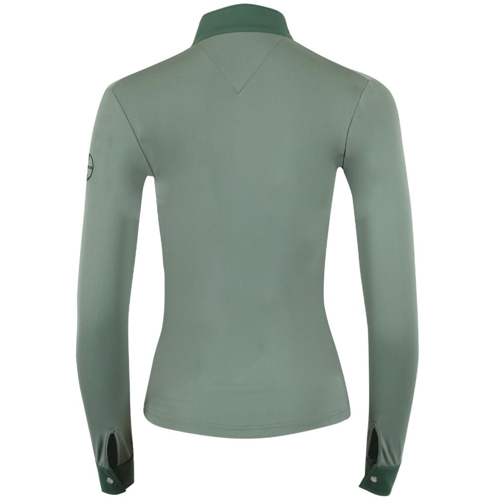 Halter Ego - Roxana - Sage & Hunter Green Long Sleeve Riding Shirt
