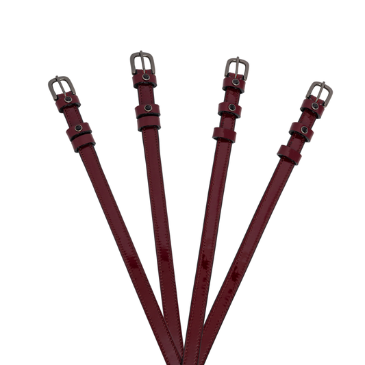 Halter Ego - Hayworth Burgundy Patent Leather Spur Straps