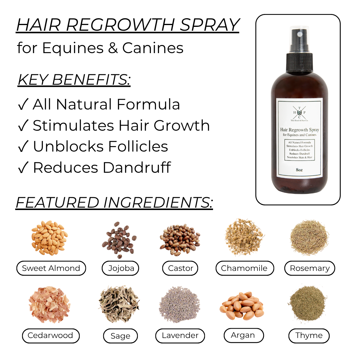 The Hoof & Paw Co. Hair Regrowth Spray for Dogs & Horses