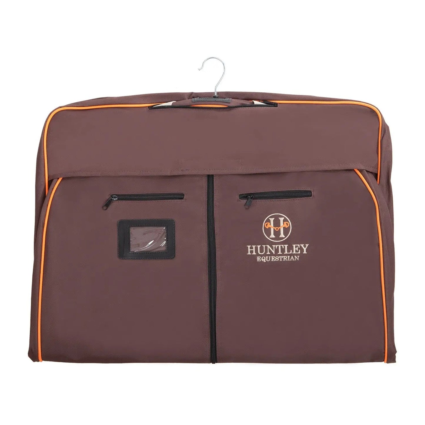 Huntley Equestrian - Deluxe Brown Travel Carry On Garment Bag with Accessories Zipper Cover for Travel, Business, Horse Shows