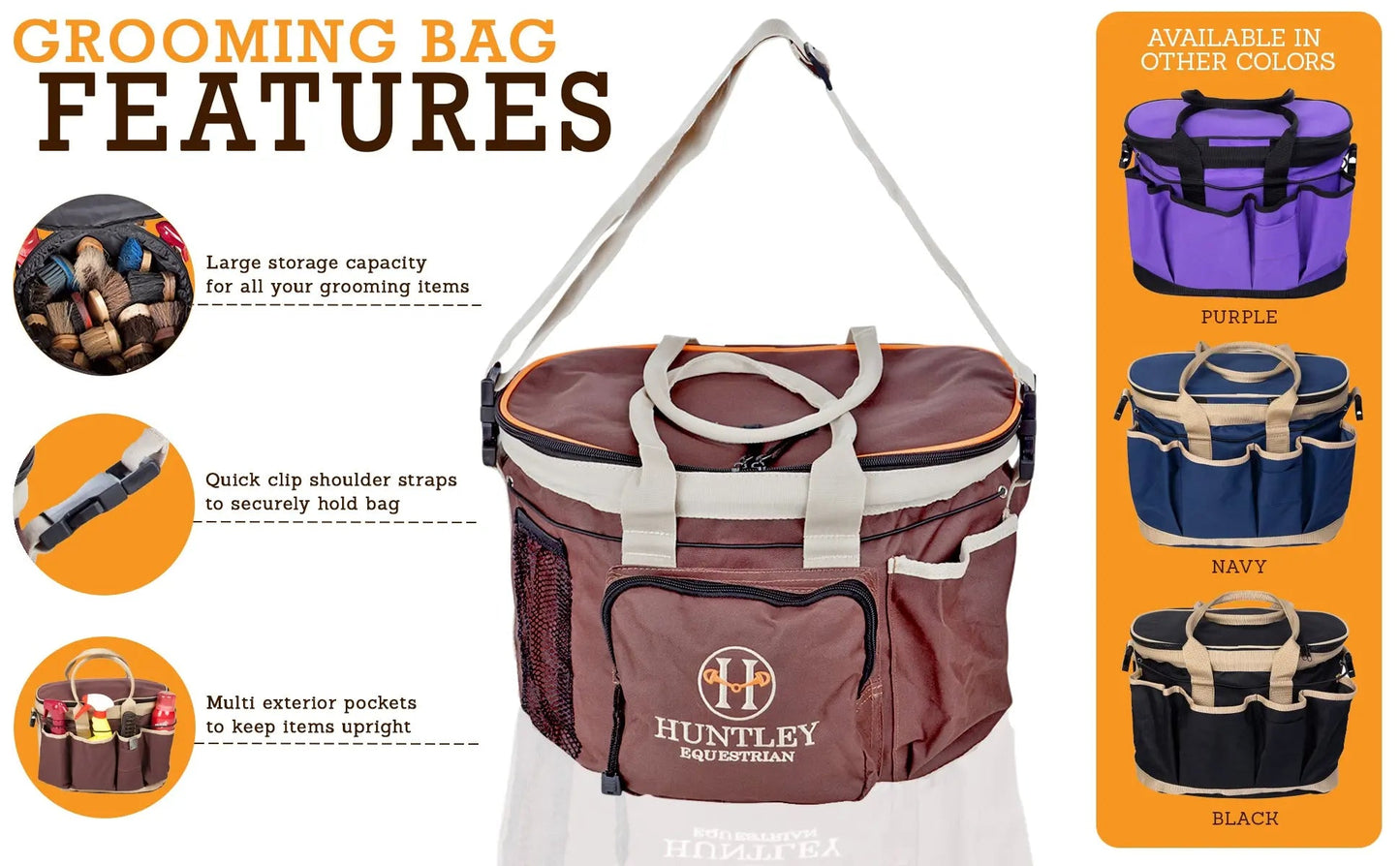 Huntley Equestrian - Deluxe Grooming Bag - Brown