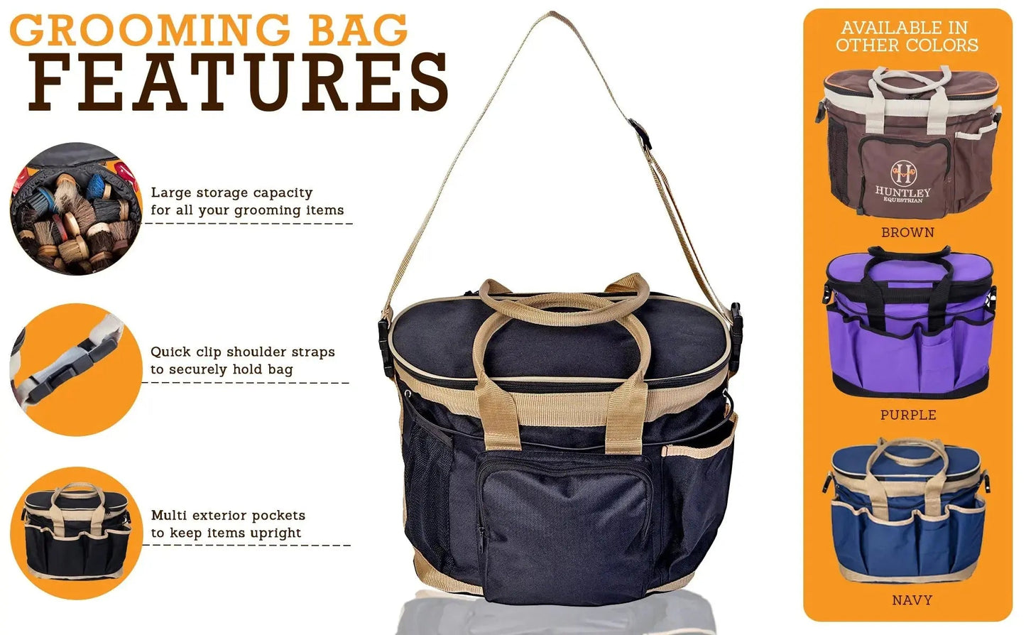 Huntley Equestrian - Deluxe Grooming Bag - Brown