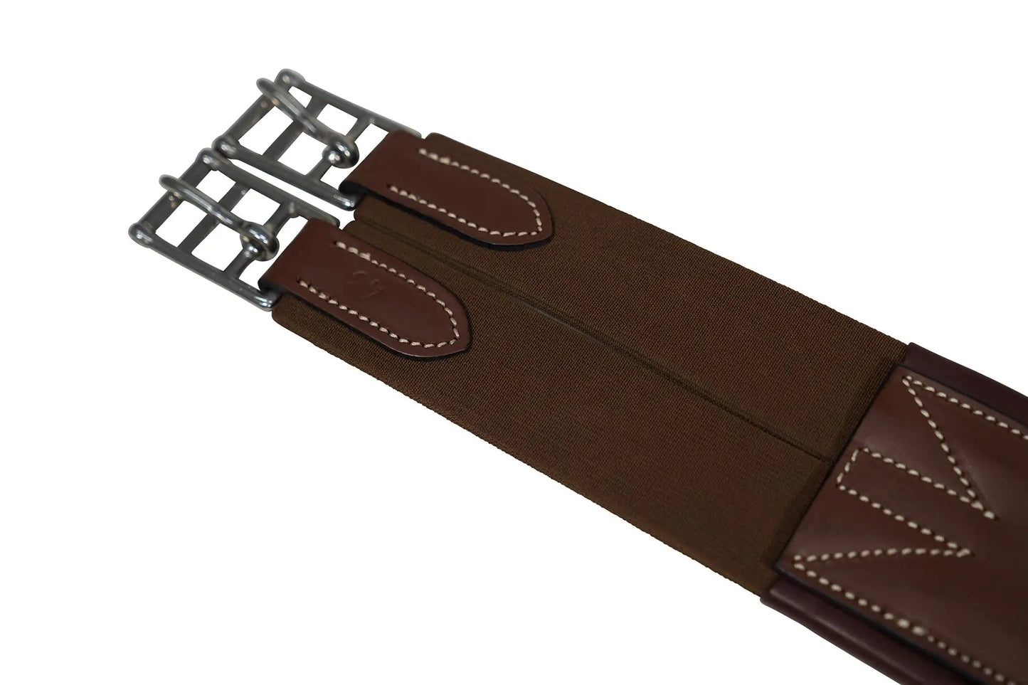Huntley Equestrian - Sedgwick Leather Fancy Stitched Padded Leather Contour Shaped Girth with Double End Elastic