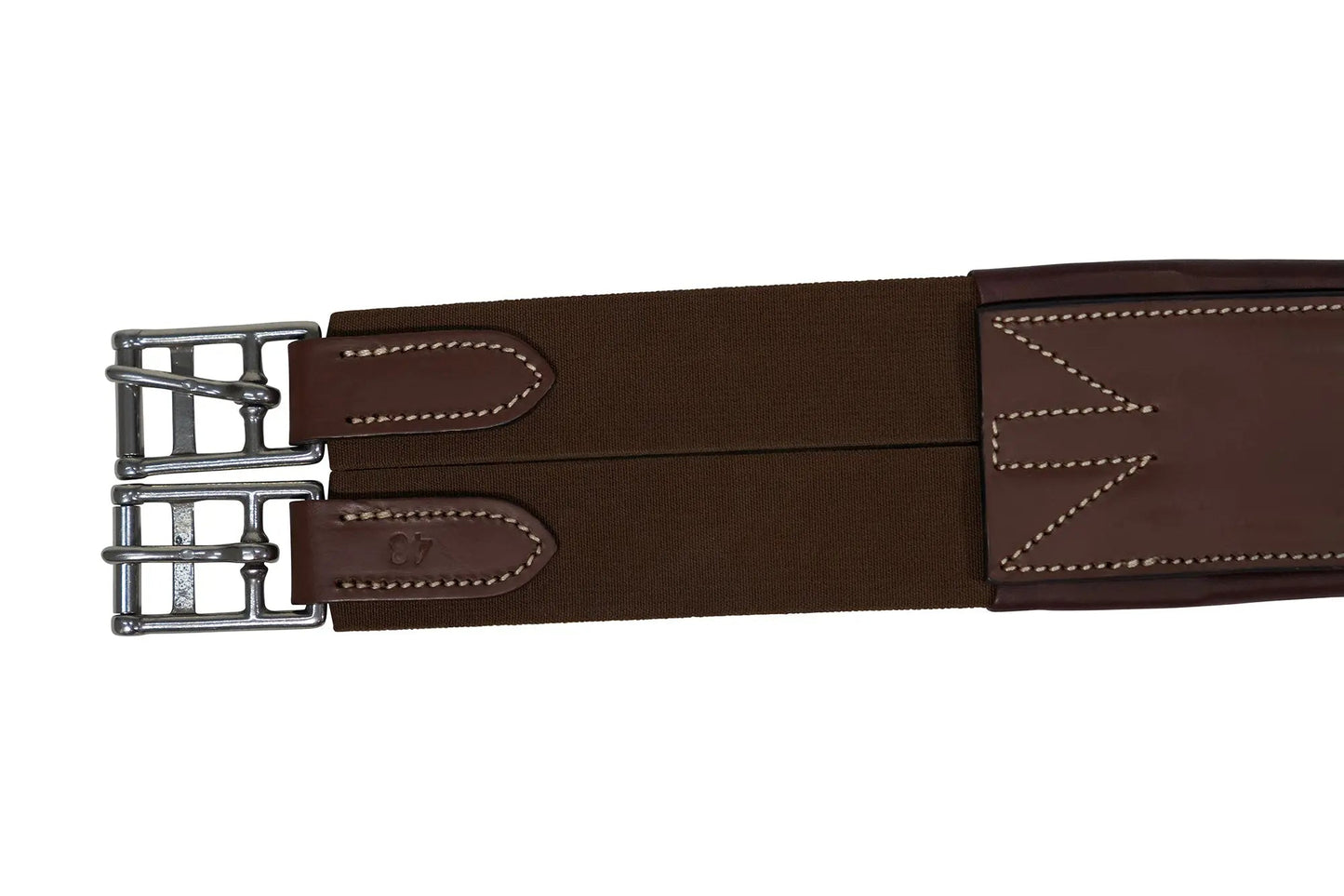 Huntley Equestrian - Sedgwick Leather Fancy Stitched Padded Leather Contour Shaped Girth with Double End Elastic