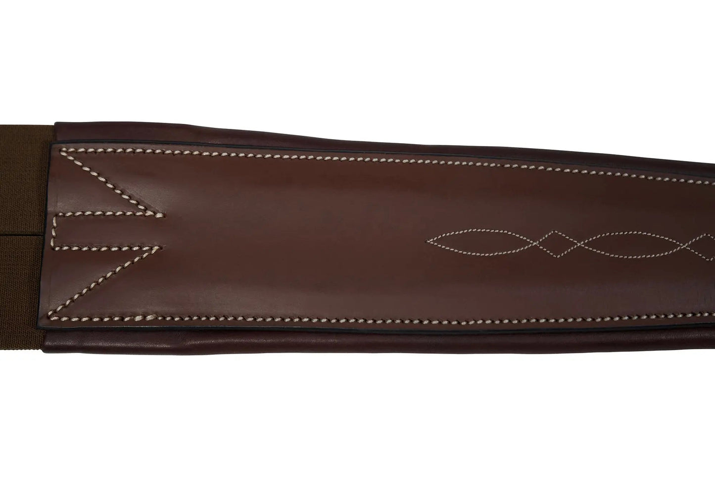 Huntley Equestrian - Sedgwick Leather Fancy Stitched Padded Leather Contour Shaped Girth with Double End Elastic