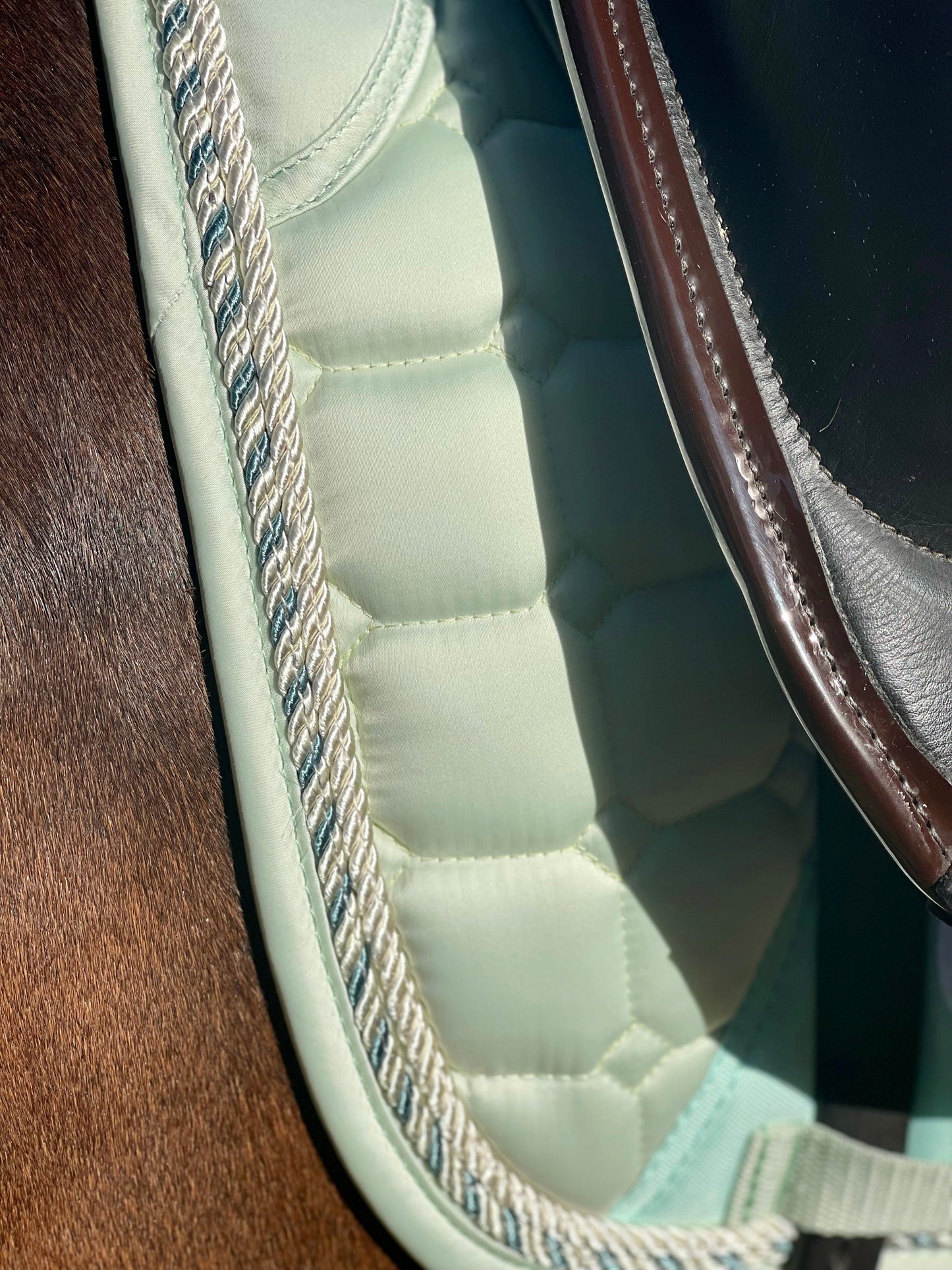 Halter Ego - Satin Classic Dressage Saddle Pad - Mint Sorbet
