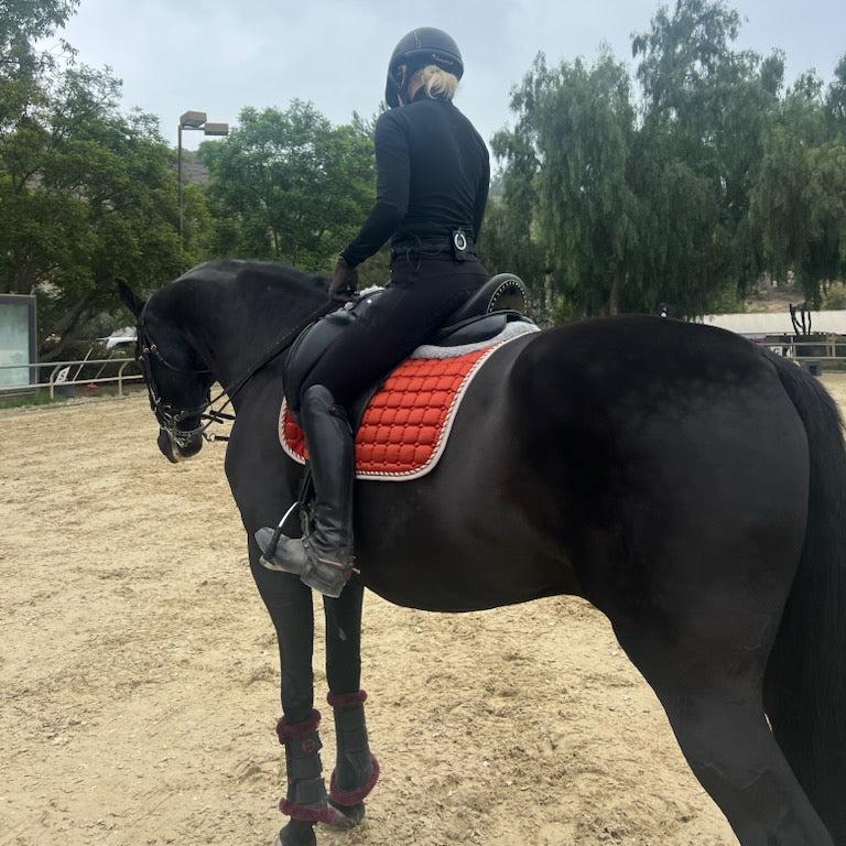 Halter Ego - Satin Classic Dressage Saddle Pad - Rust
