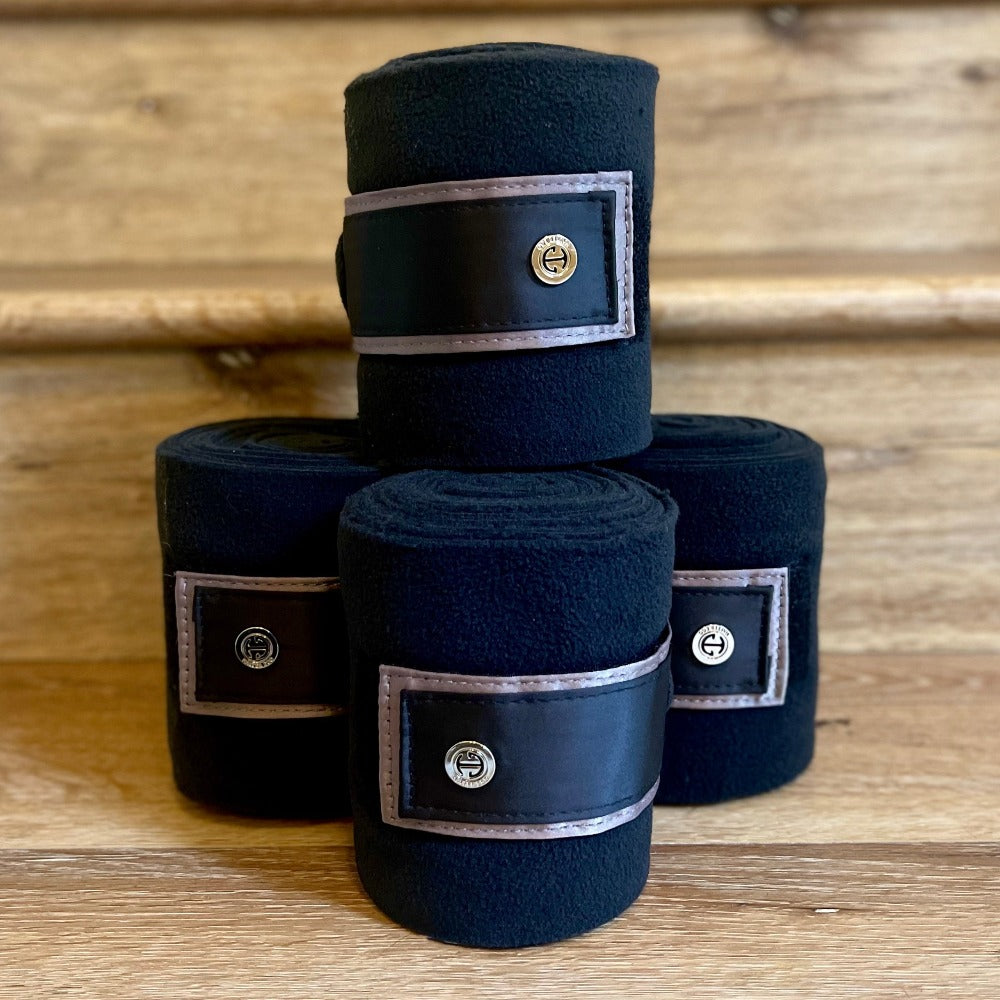 Halter Ego - Black and Gunmetal Fleece Bandages