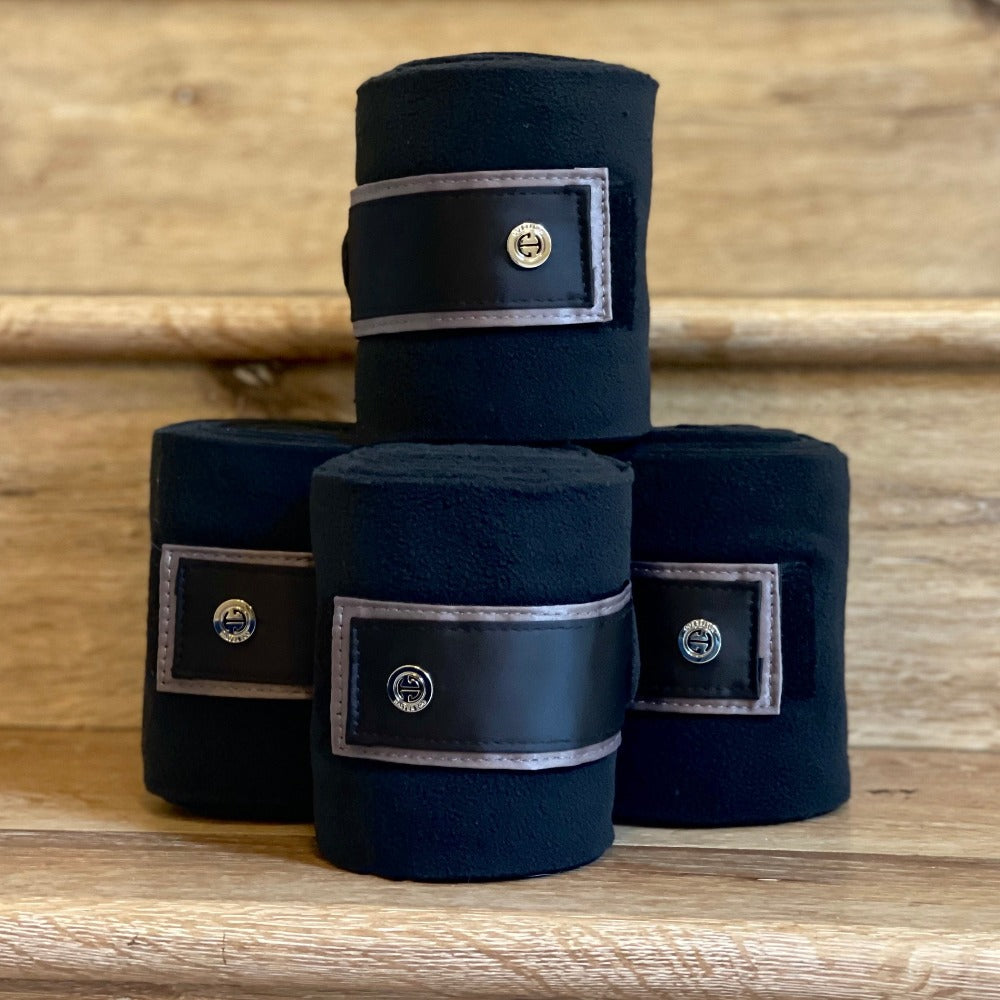 Halter Ego - Black and Gunmetal Fleece Bandages
