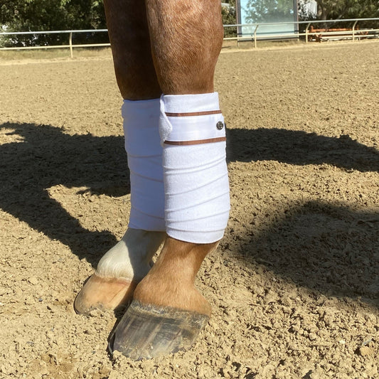 Halter Ego - White and Rust Fleece Bandages