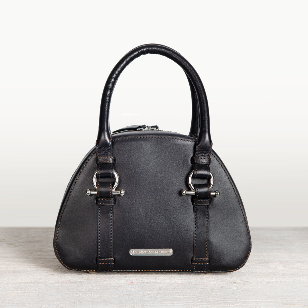 Urban Equestrian Kella - Horse Bit Vanity Luxury Leather handbag in Black