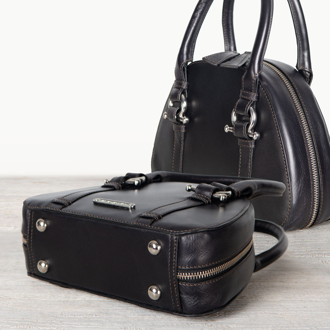 Urban Equestrian Kella - Horse Bit Vanity Luxury Leather handbag in Black