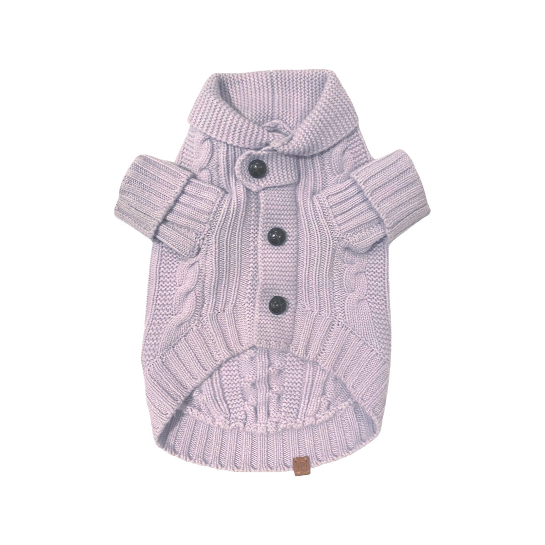 BESPOKE PAWS - Brooklyn Cashmere Cardigan, Soft lilac