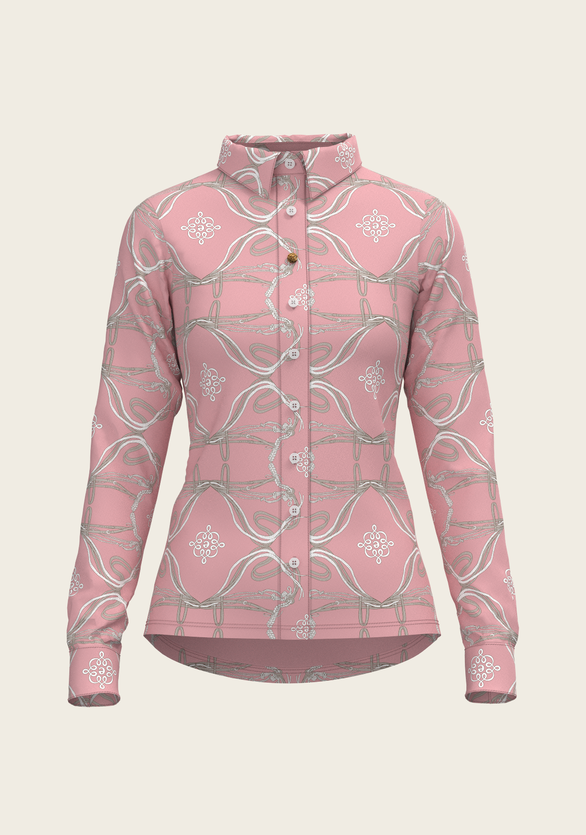 Espoir - Roped Bridles on Rose Ladies Button Shirt