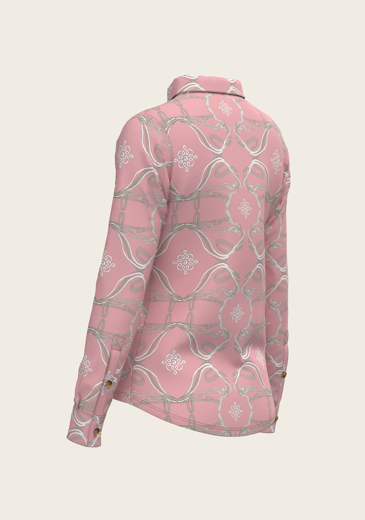 Espoir - Roped Bridles on Rose Ladies Button Shirt