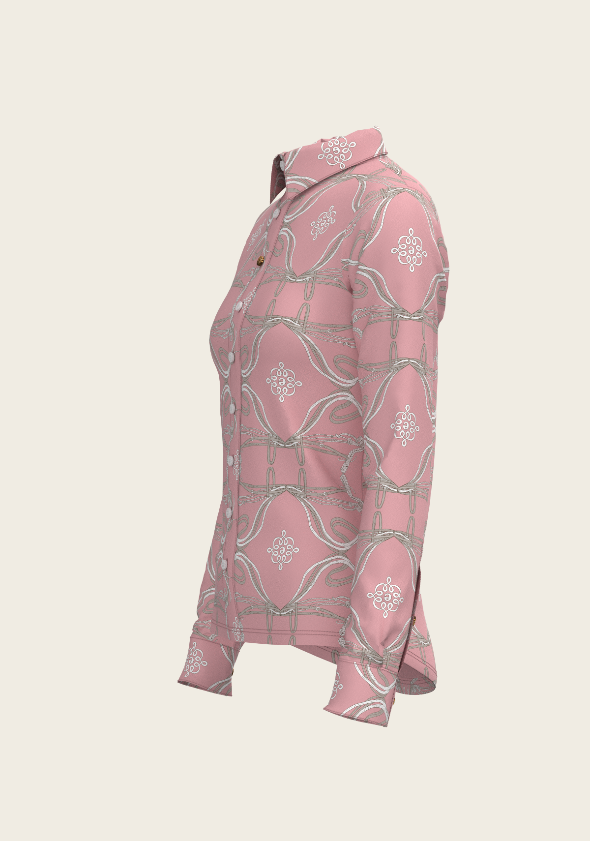 Espoir - Roped Bridles on Rose Ladies Button Shirt