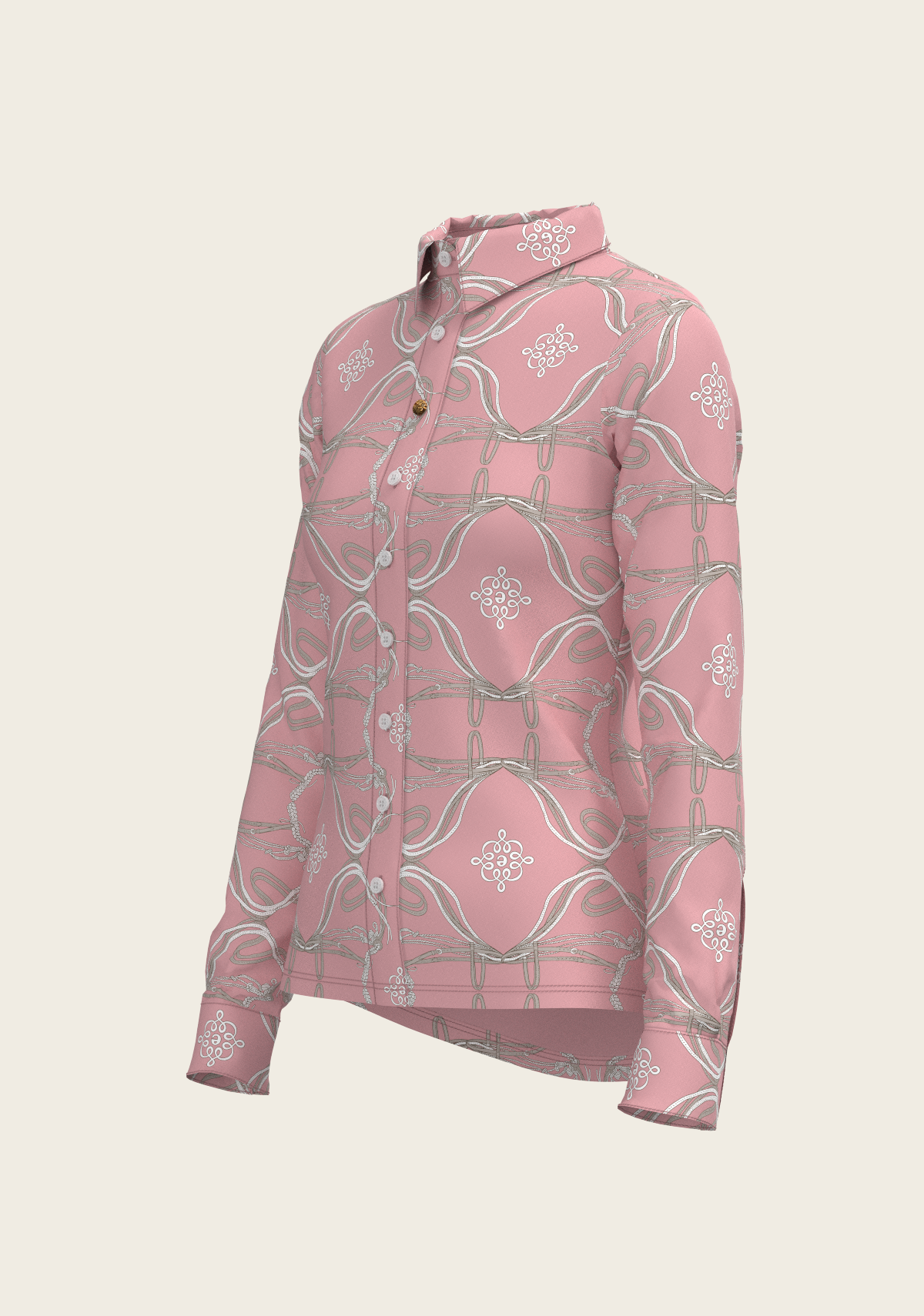Espoir - Roped Bridles on Rose Ladies Button Shirt