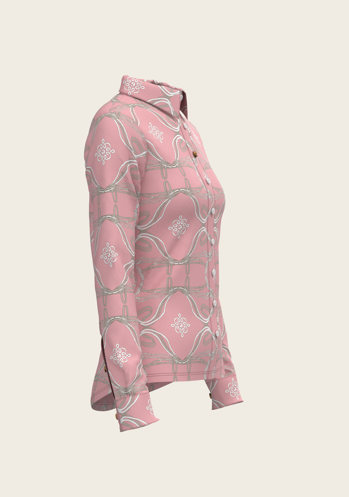 Espoir - Roped Bridles on Rose Ladies Button Shirt