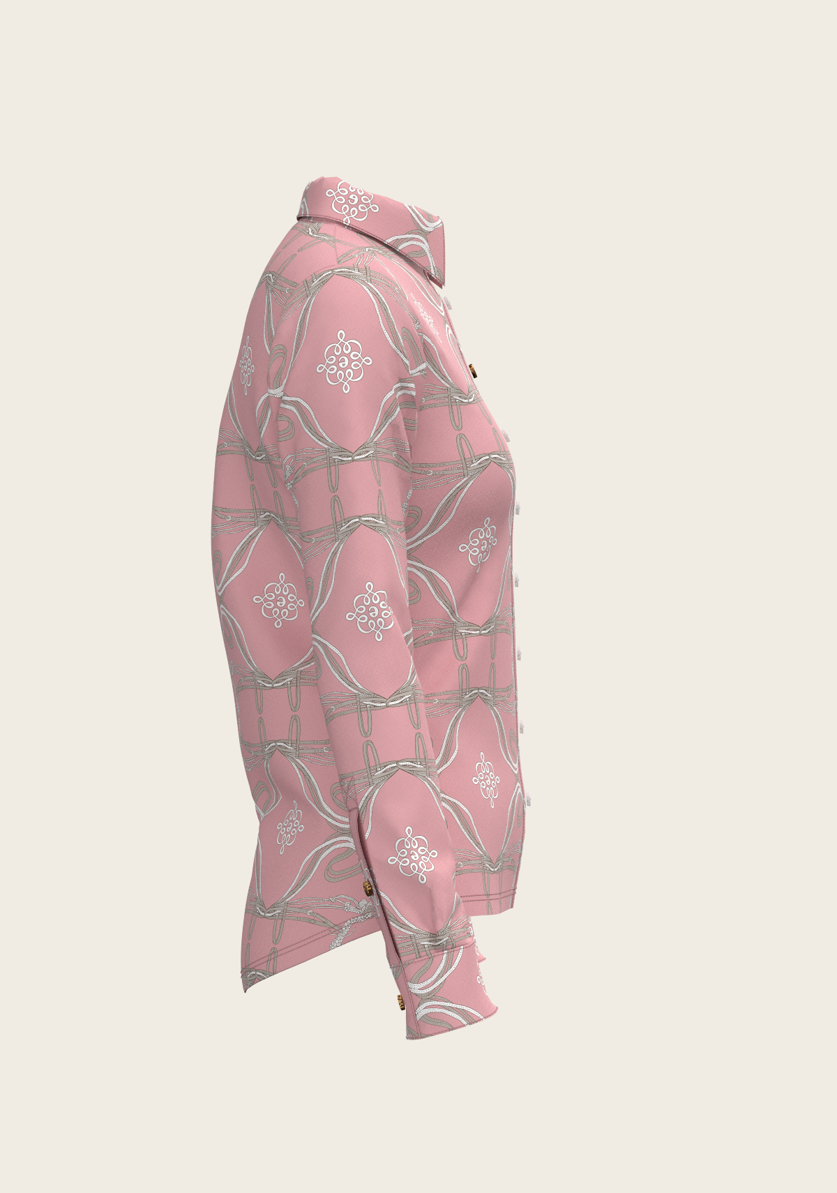 Espoir - Roped Bridles on Rose Ladies Button Shirt