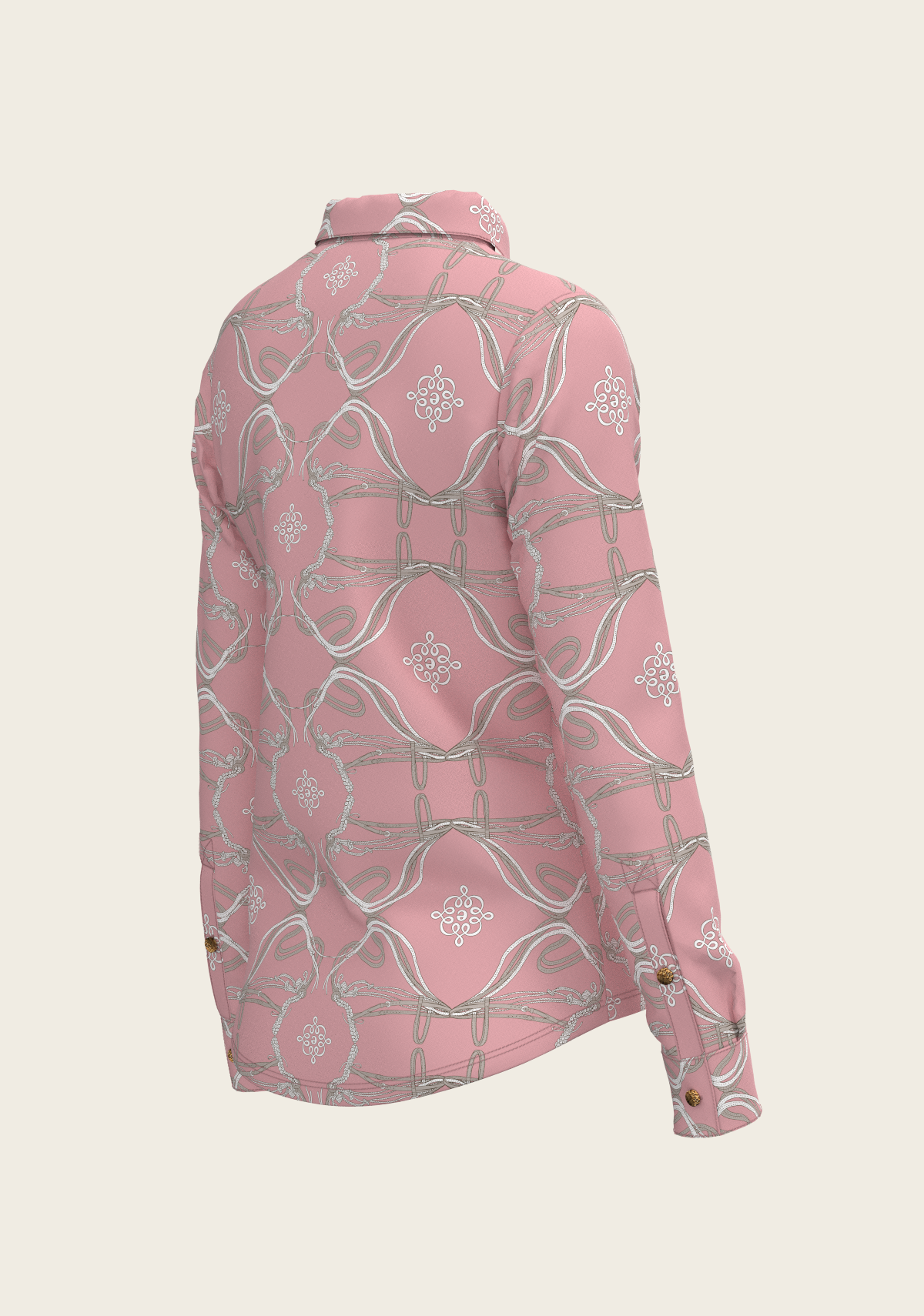 Espoir - Roped Bridles on Rose Ladies Button Shirt