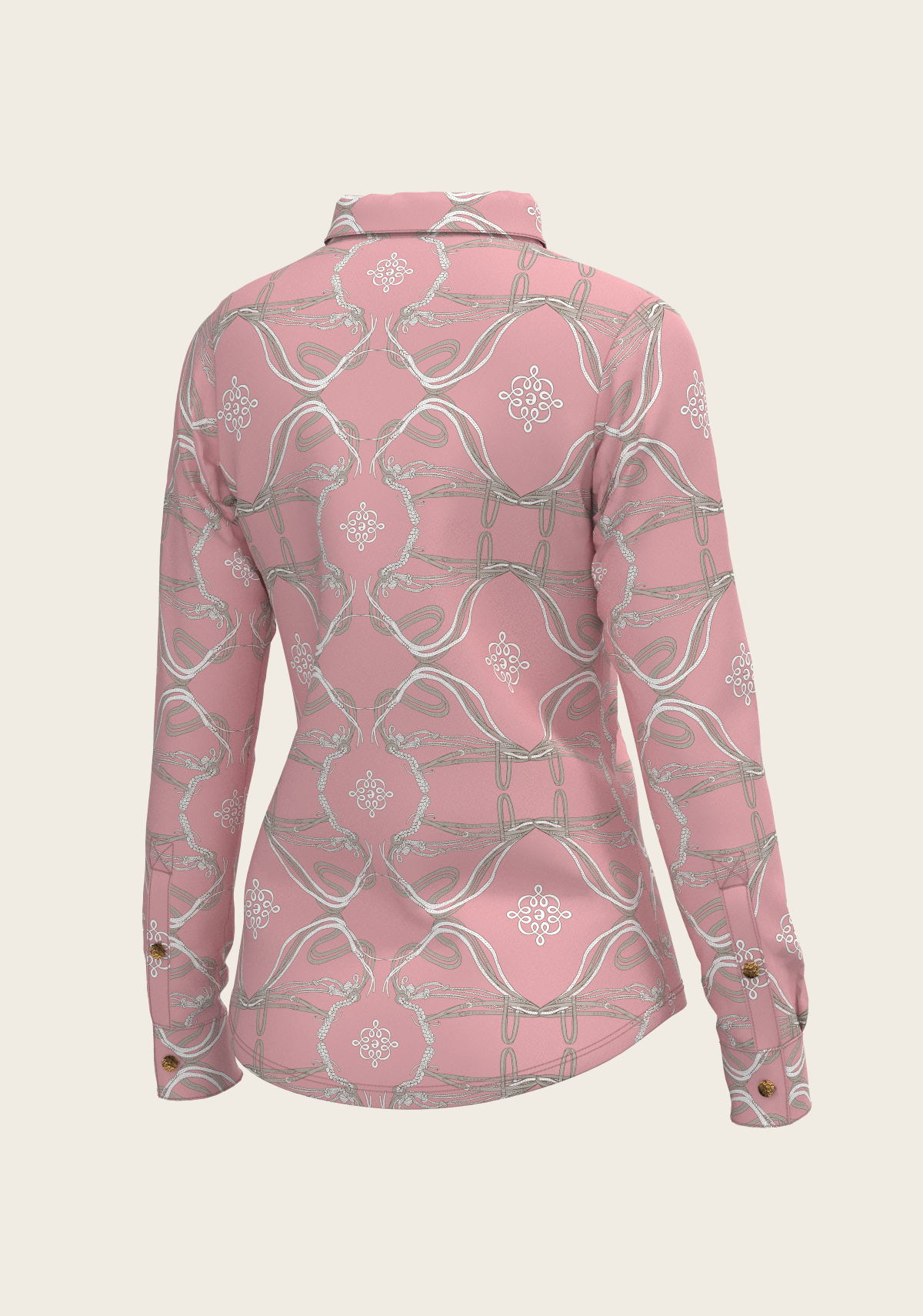 Espoir - Roped Bridles on Rose Ladies Button Shirt