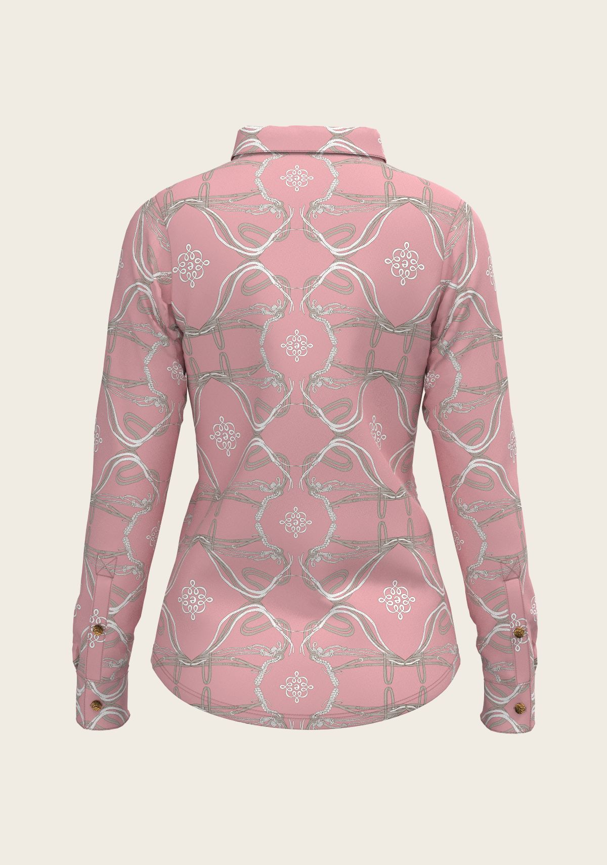 Espoir - Roped Bridles on Rose Ladies Button Shirt