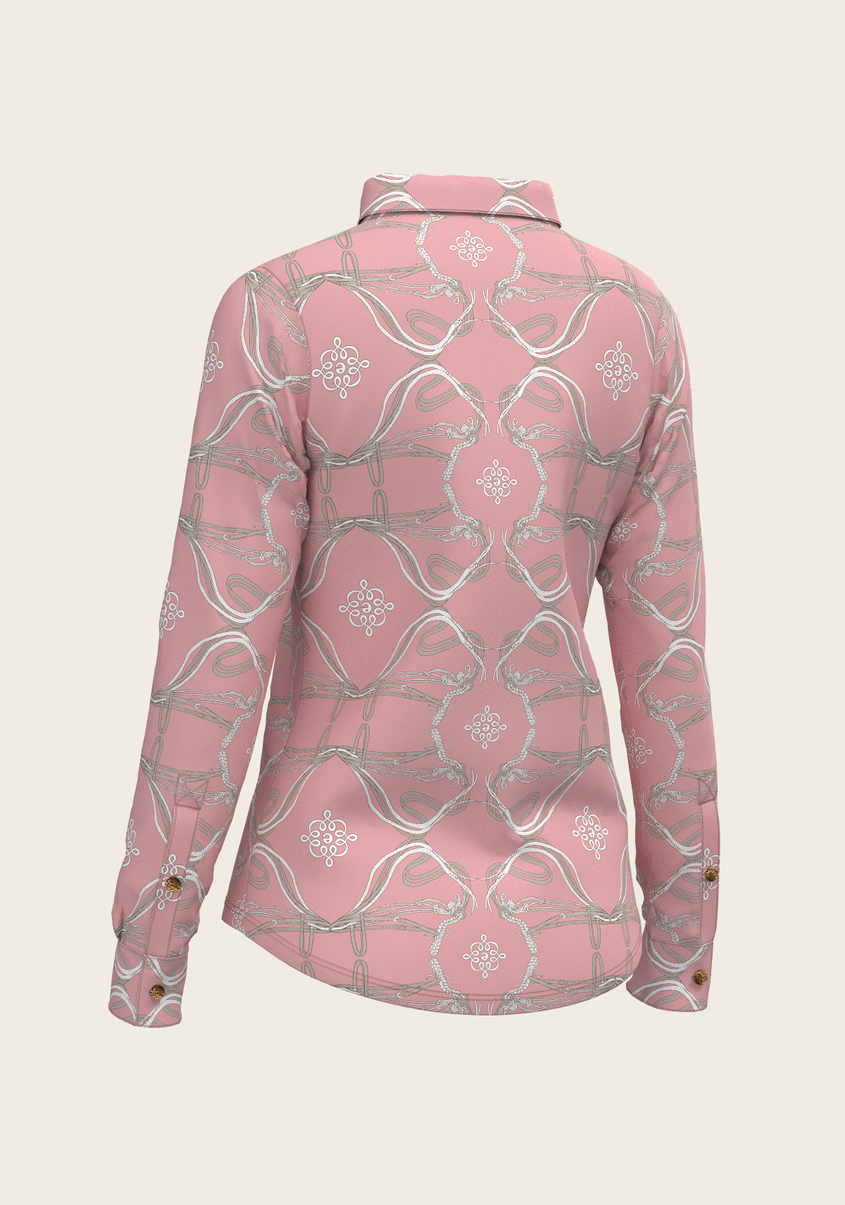 Espoir - Roped Bridles on Rose Ladies Button Shirt