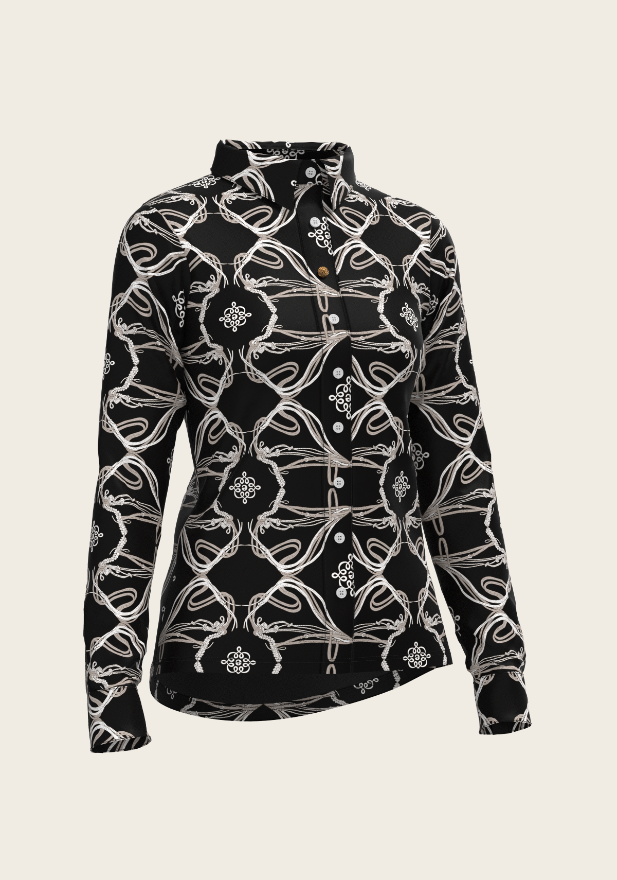 Espoir - Roped Bridles on Black Ladies Button Shirt