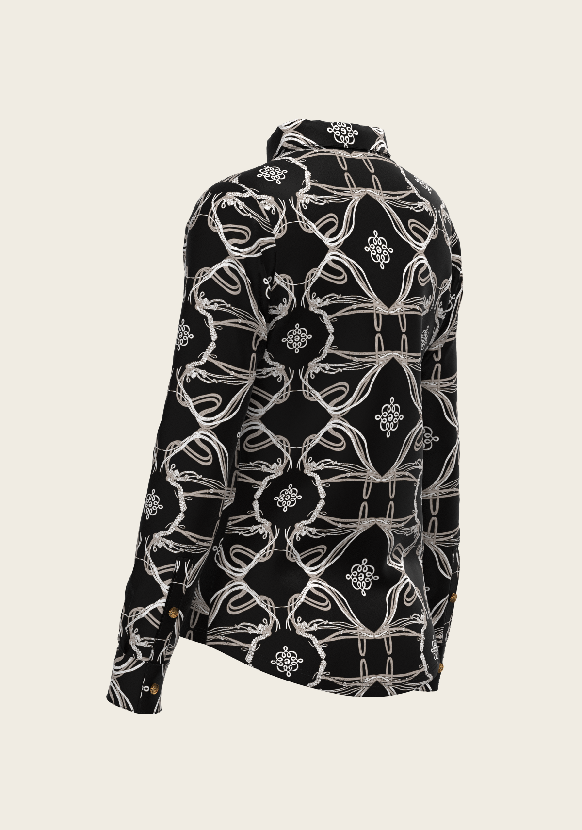 Espoir - Roped Bridles on Black Ladies Button Shirt