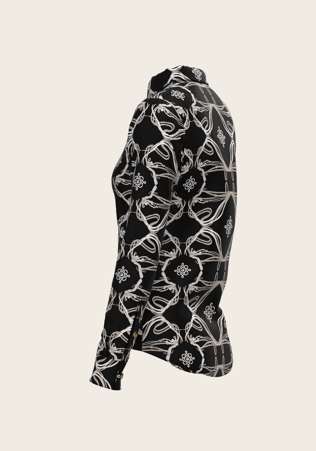 Espoir - Roped Bridles on Black Ladies Button Shirt