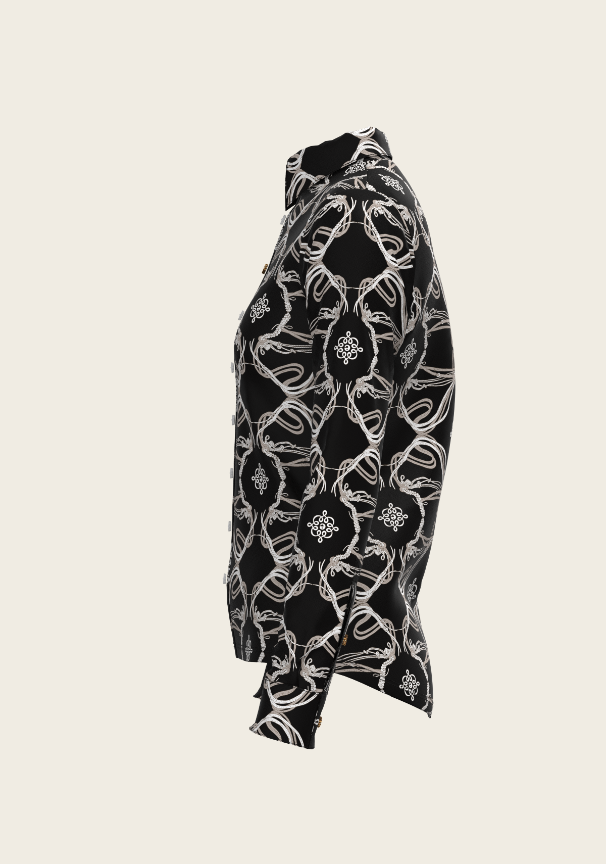 Espoir - Roped Bridles on Black Ladies Button Shirt