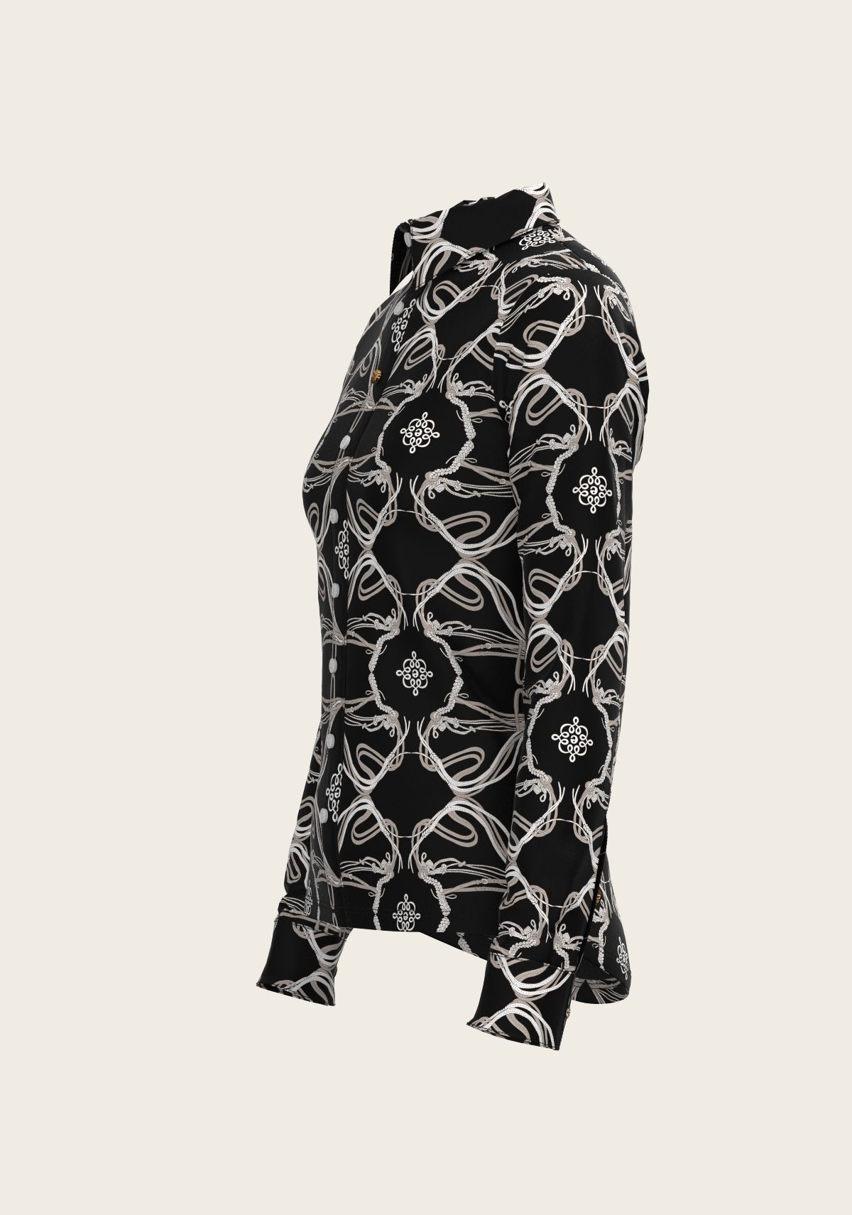 Espoir - Roped Bridles on Black Ladies Button Shirt