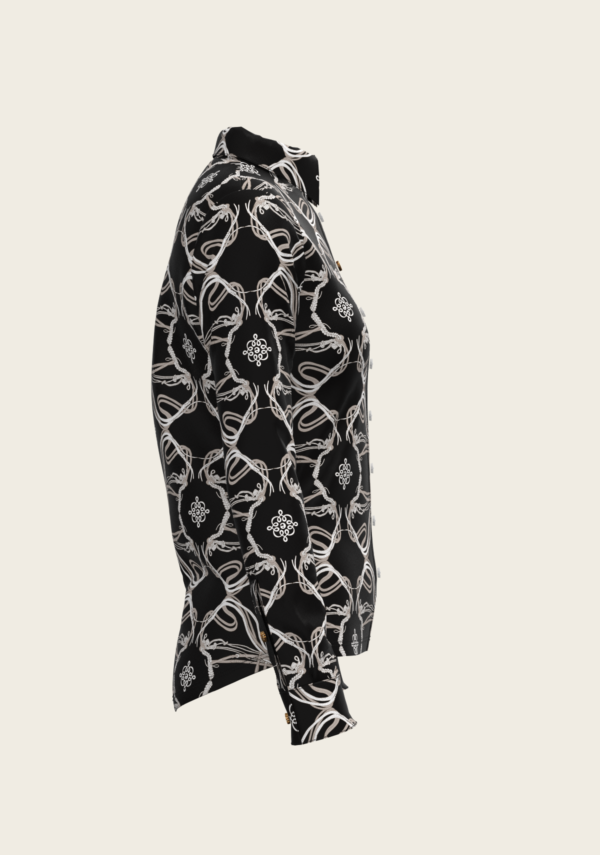 Espoir - Roped Bridles on Black Ladies Button Shirt