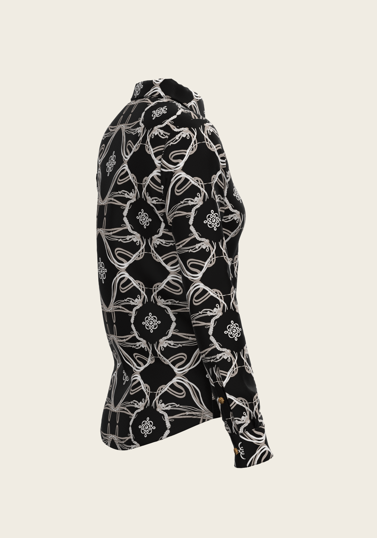 Espoir - Roped Bridles on Black Ladies Button Shirt