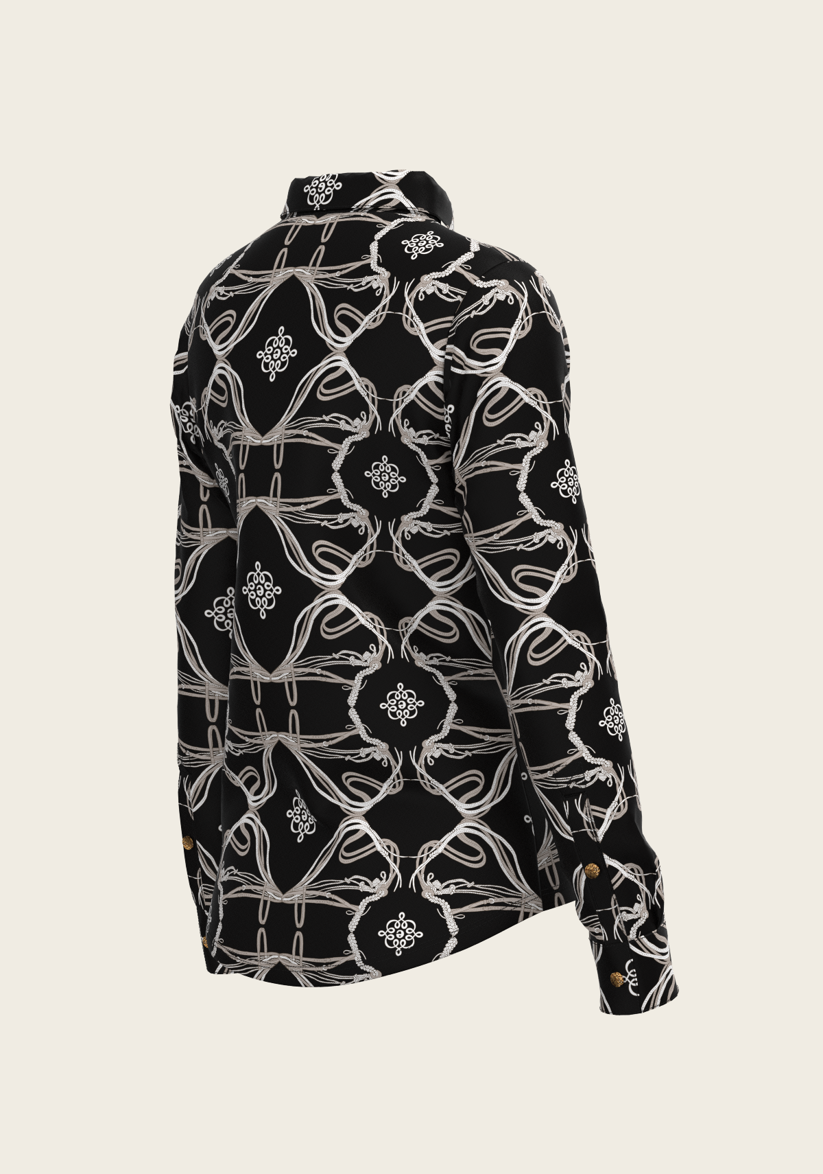 Espoir - Roped Bridles on Black Ladies Button Shirt