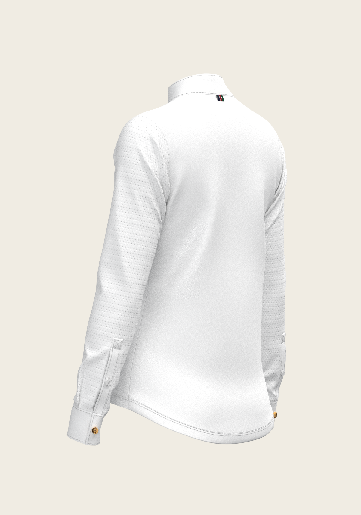 Espoir - White with Bouquet on Rose Inner Details Long Sleeve Show Shirt