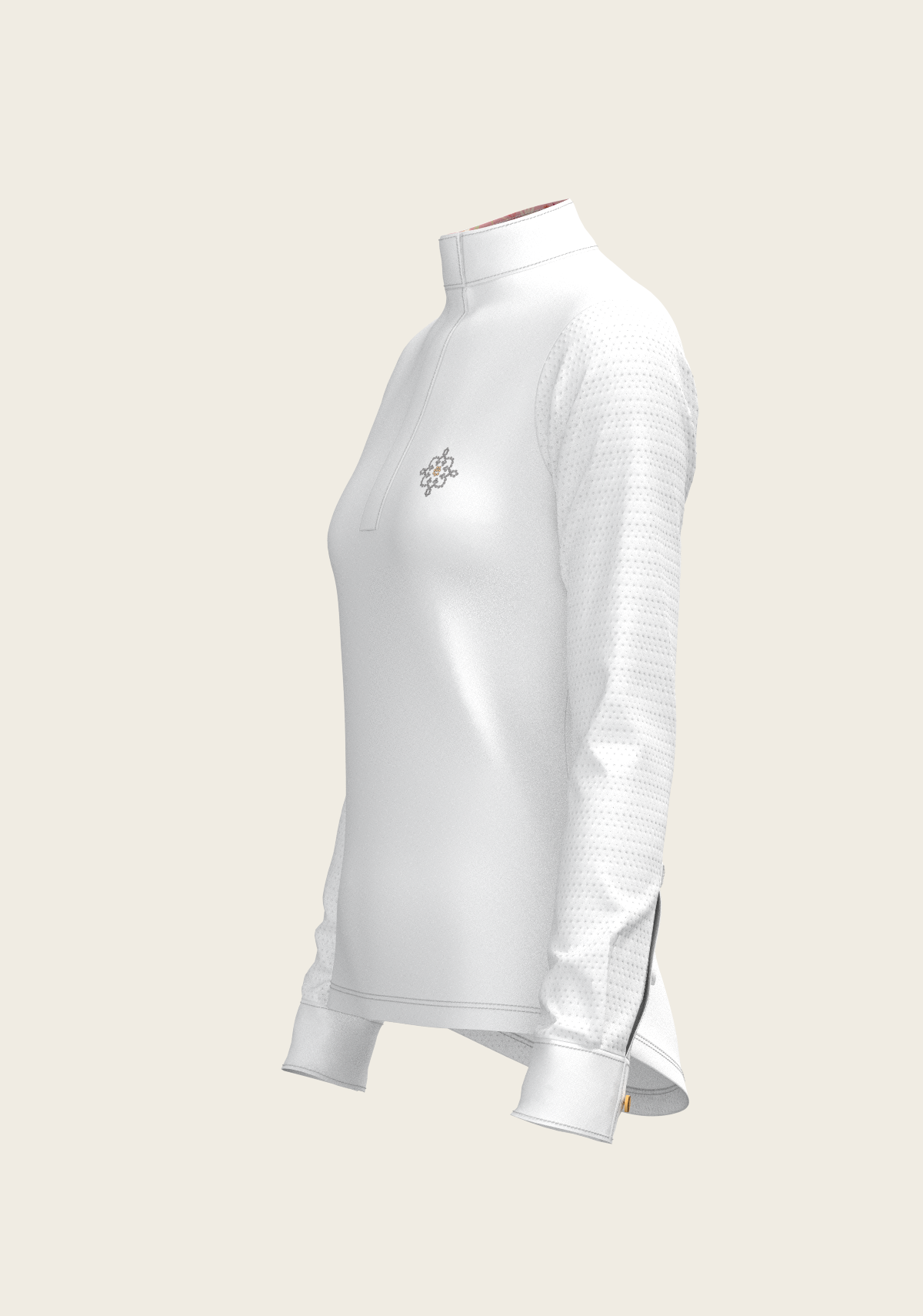 Espoir - White with Bouquet on Rose Inner Details Long Sleeve Show Shirt