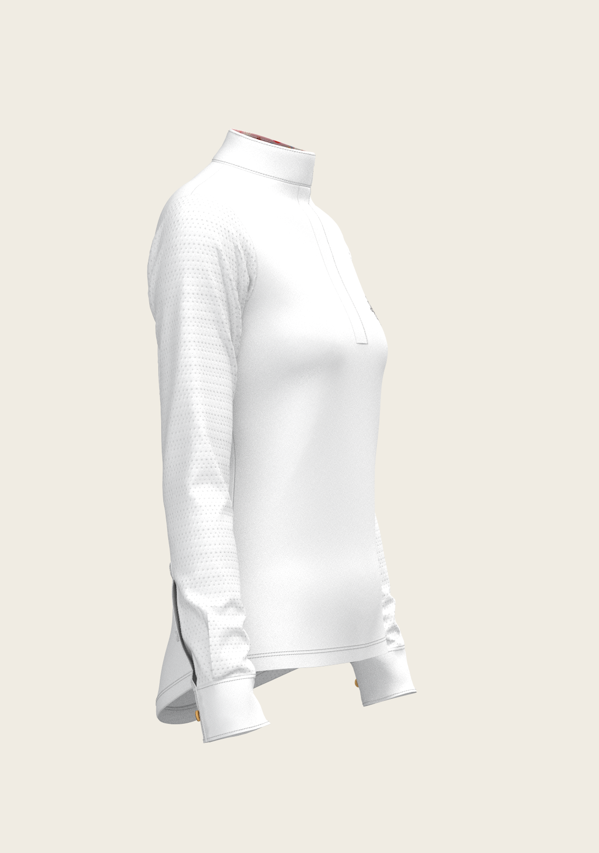 Espoir - White with Bouquet on Rose Inner Details Long Sleeve Show Shirt