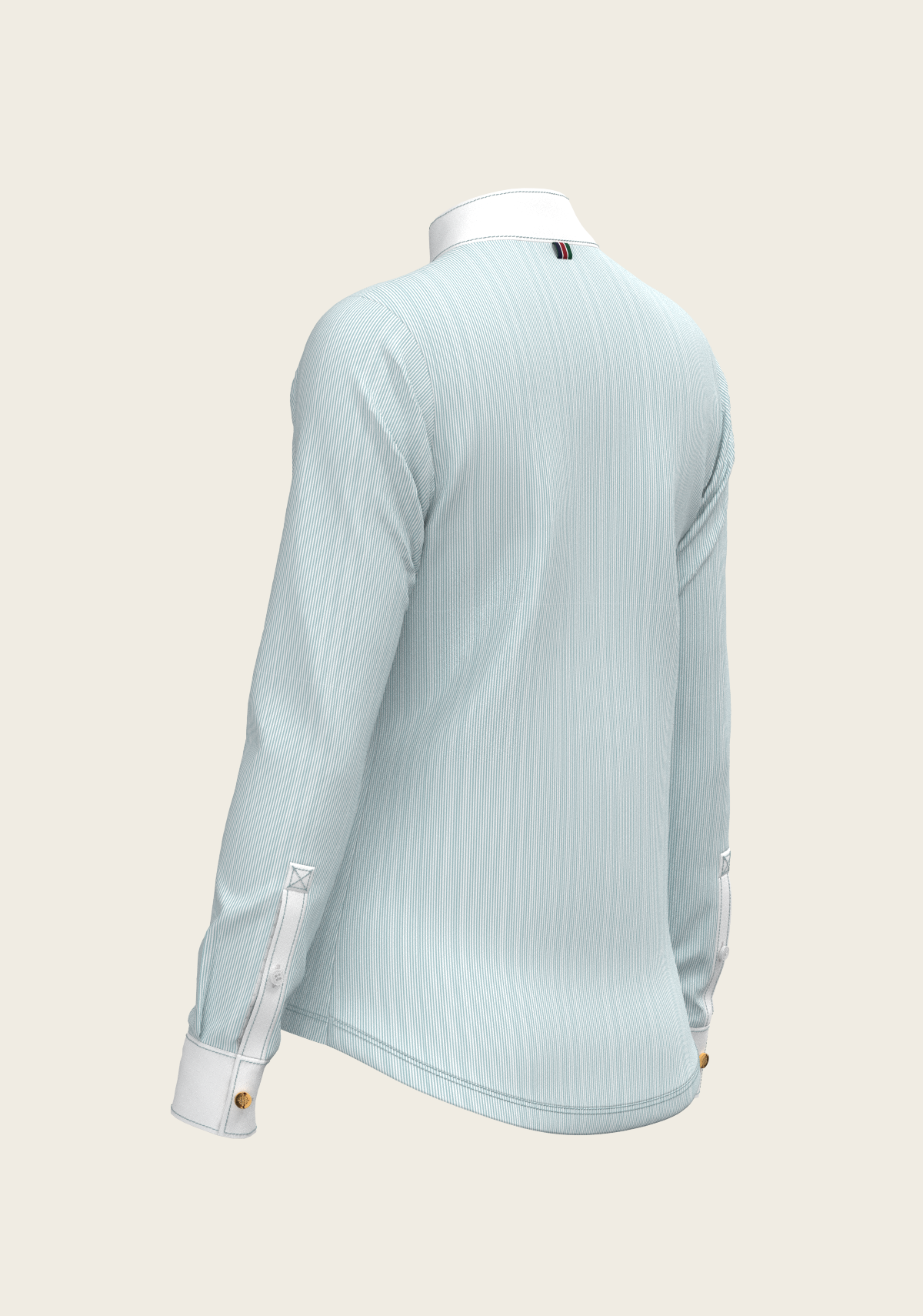 Espoir - Stripes in Skyblue Short Zip Long Sleeve Show Shirt