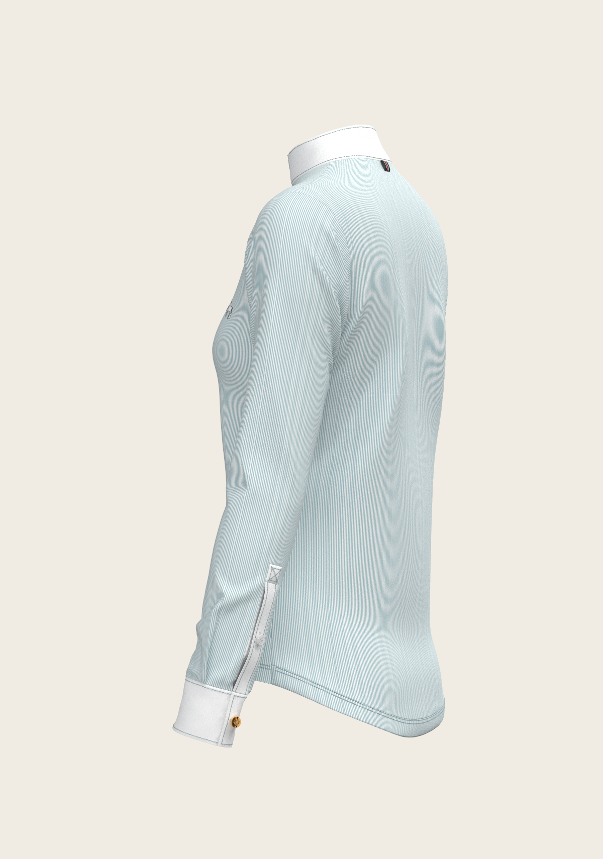 Espoir - Stripes in Skyblue Short Zip Long Sleeve Show Shirt