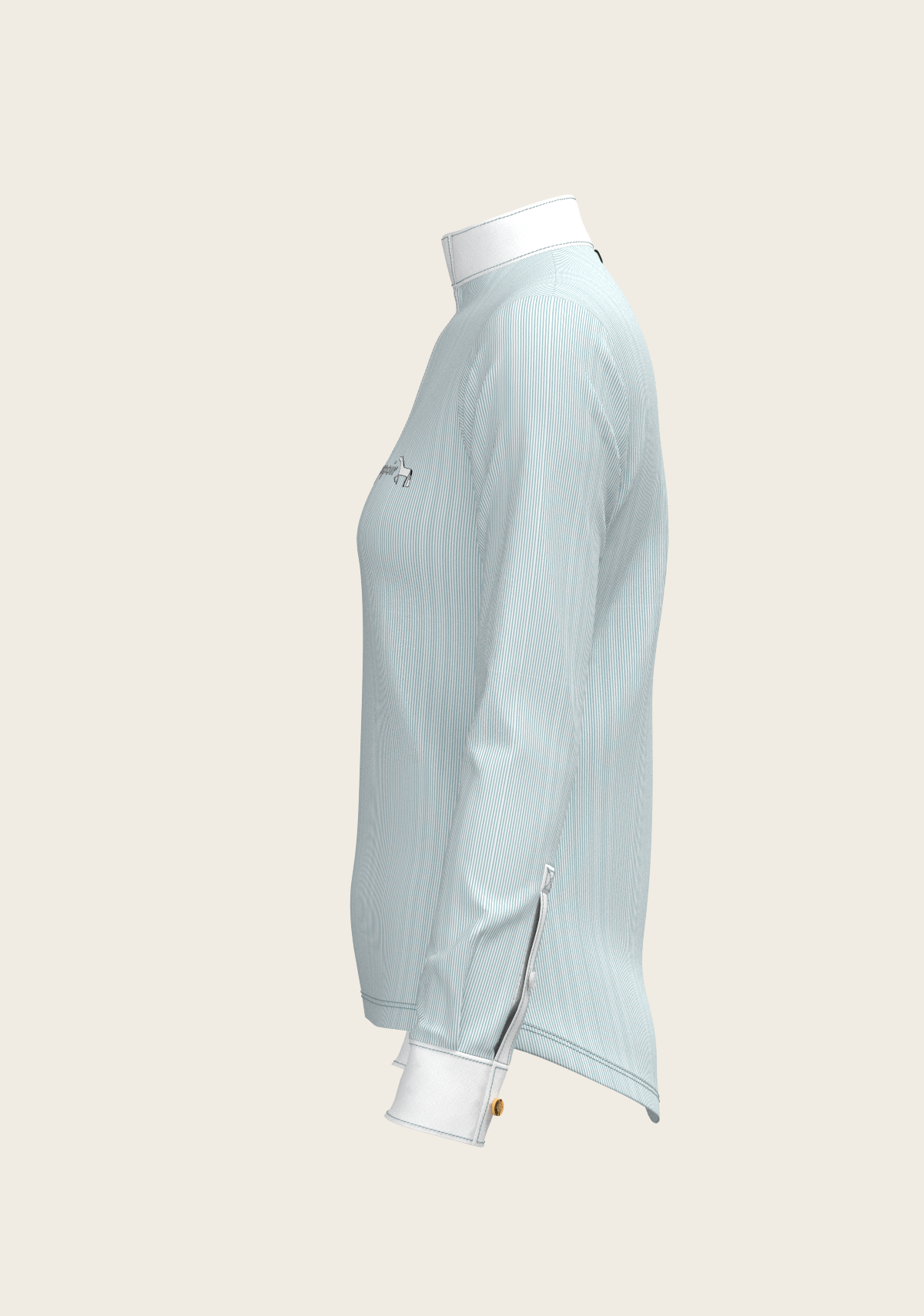 Espoir - Stripes in Skyblue Short Zip Long Sleeve Show Shirt